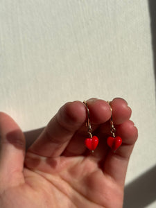 Simple heart earrings- ready to ship