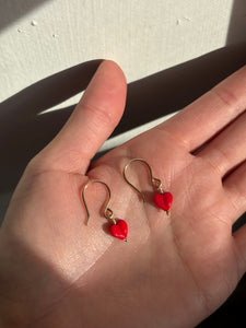 Simple heart earrings- ready to ship