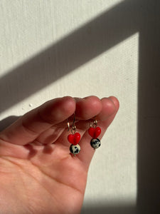 Heart jasper earrings- ready to ship