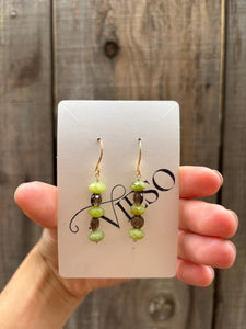 Green and brown earrings- ready to ship