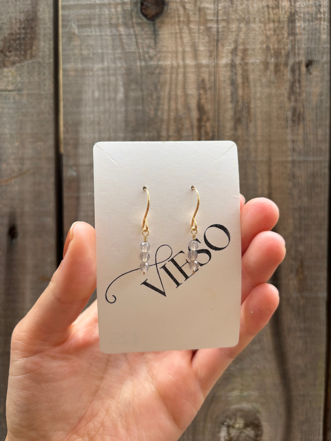 Grey agate earrings- ready to ship