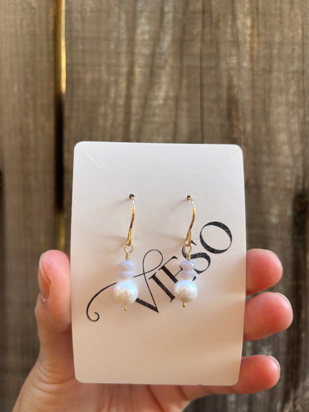 Pearl earrings with Czech glass- ready to ship