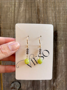 Yellow and brown earrings- ready to ship