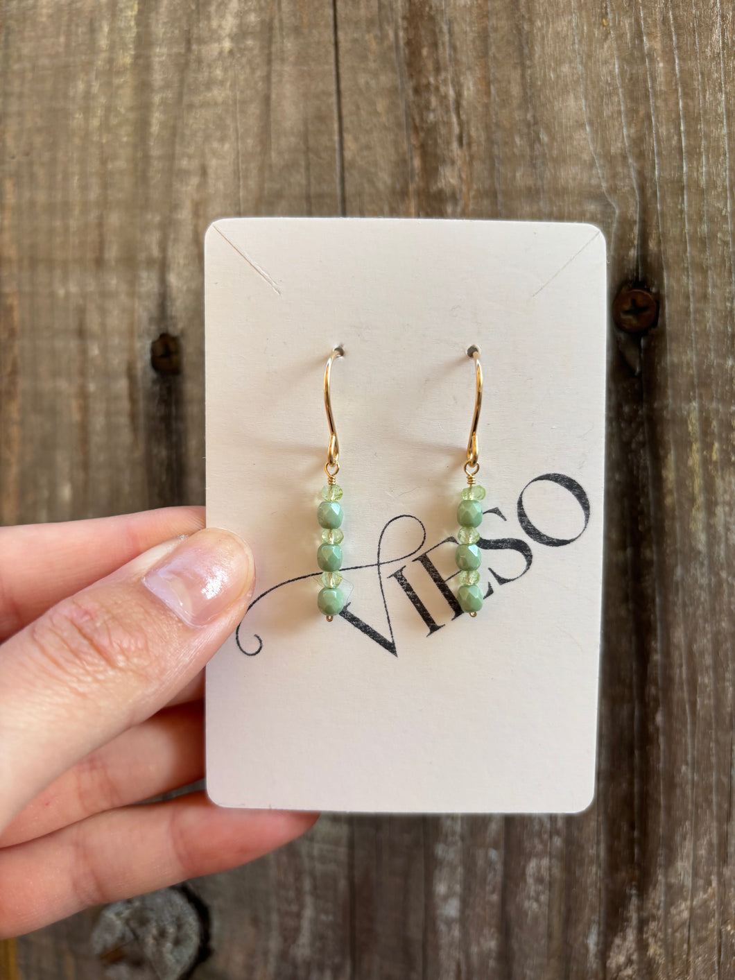 Peridot and Czech beads earrings- ready to ship