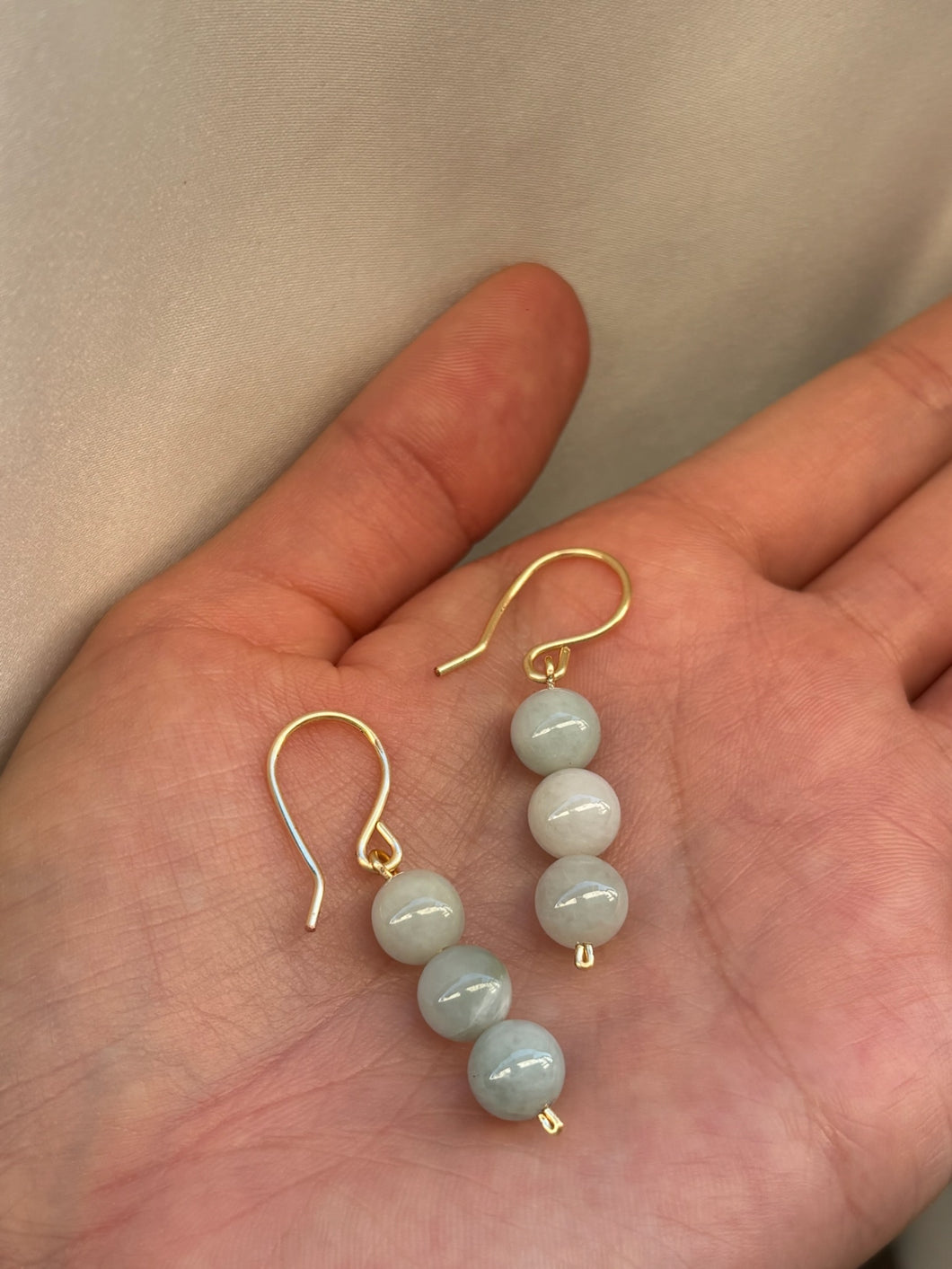 Mint green bead earrings