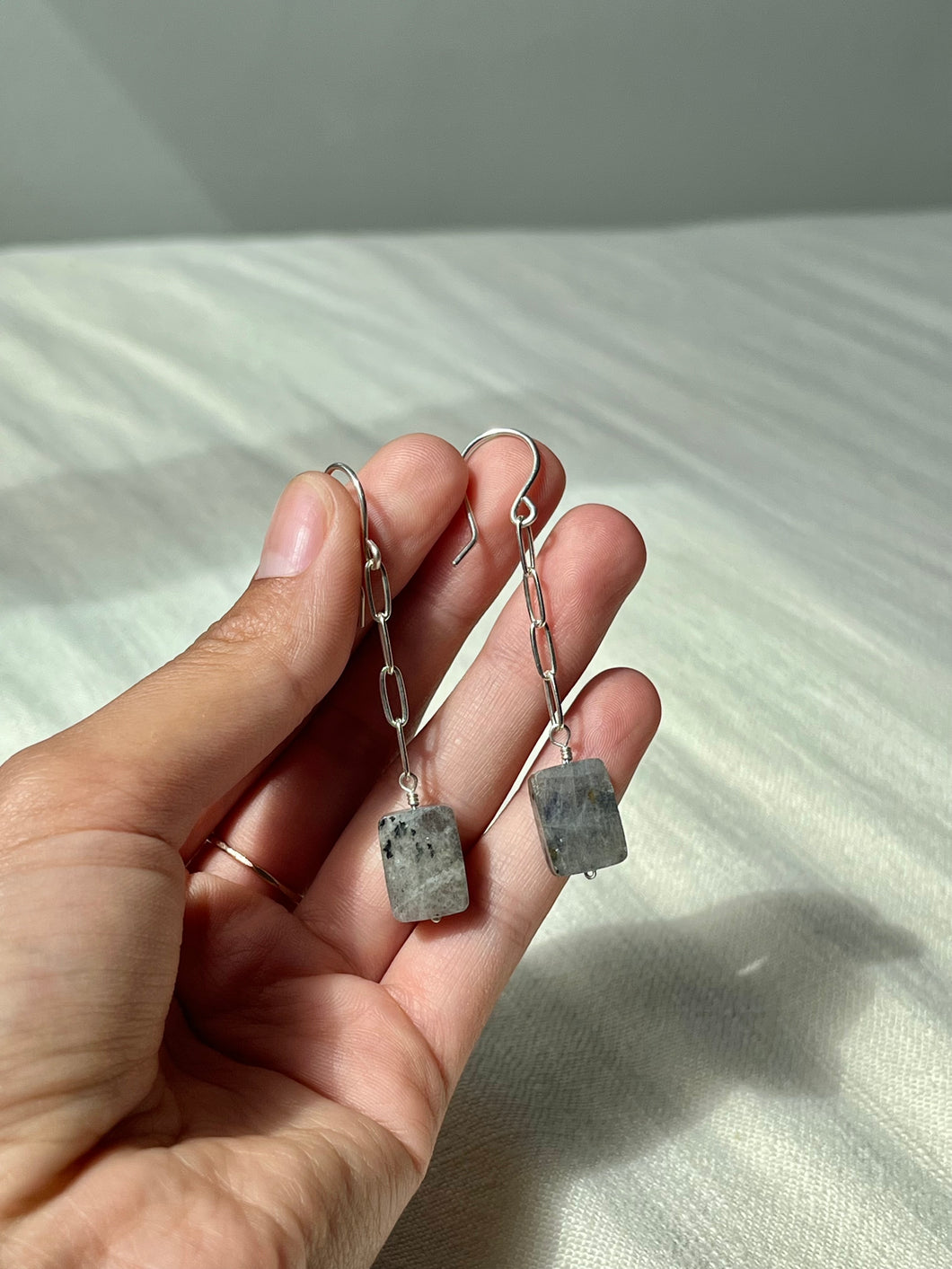 Labradorite earrings- ready to ship