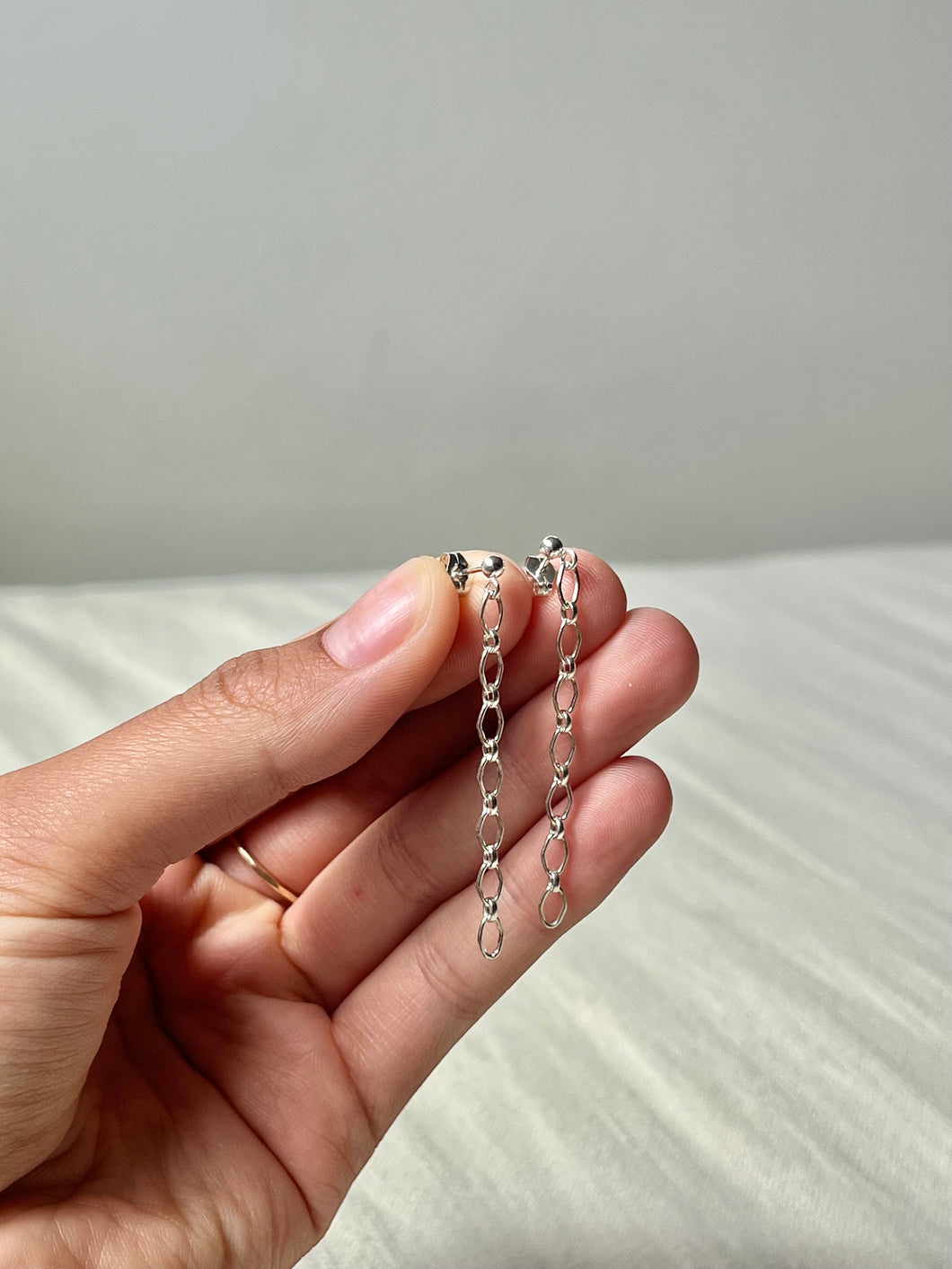 Chain stud earrings- ready to ship