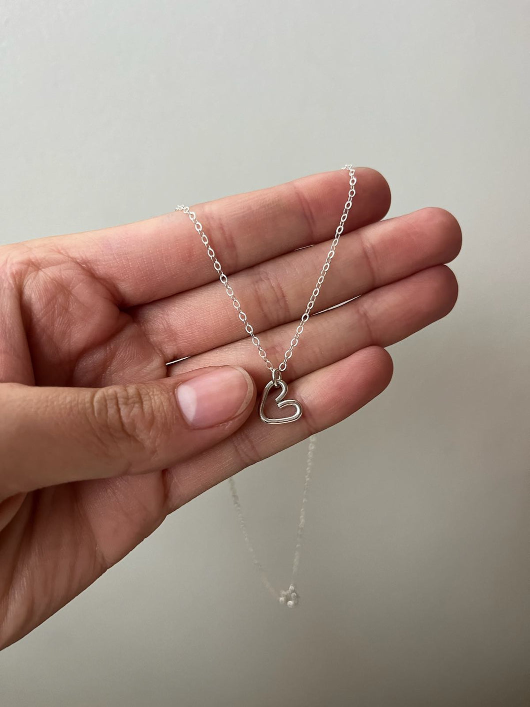 Tiny heart necklace- ready to ship