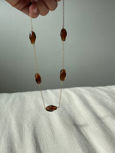 Brown Czech glass necklace- ready to ship